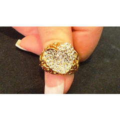 SPECIAL OFFER!!! GOLD FUSION DESIGNER RING WITH SIMULATED DIAM SIZE 20 (11)(64.10mm)