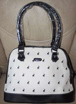 POLO HANDBAG DARK BROWN AND CREAM