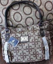 BRAND NEW POLO HANDBAG  BROWN  & GREY
