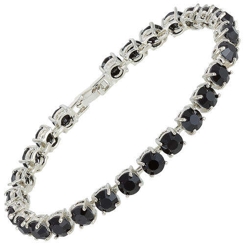 26x6mm Round Cut Black Onyx Elegant Tennis Bracelet
