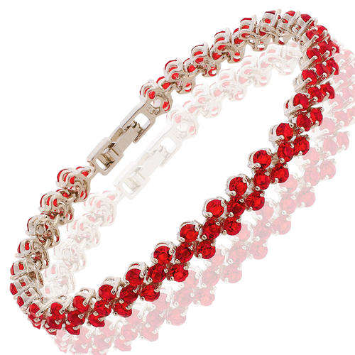 Exquisite 6.5inch Garnet Ruby Round Cut Swarovski Crystal Elements Tennis Bracelet