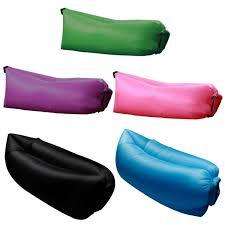 Fast Inflatable Camping Sofa Banana Sleeping Lazy Chair Bag Nylon Hangout Air Beach Bed Couch
