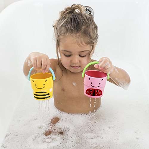 HOP Zoo Stack & Pour Buckets, Set of 5, Ages 9m+ Bath Rinse*Toy NEW Unisex