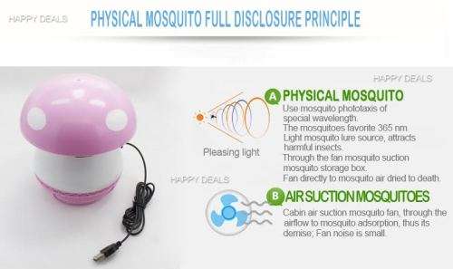 Mini USB Lamp Murderer Electronic Mosquito Repellent Light LED  Airflow Anti Insects