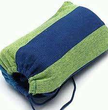 Portable Cotton Rope Outdoor Swing Fabric Camping Hanging Hammock In Blue Color