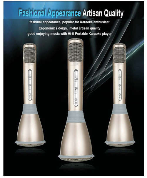 K068 KTV Karaoke Microphone c & Speaker Gold
