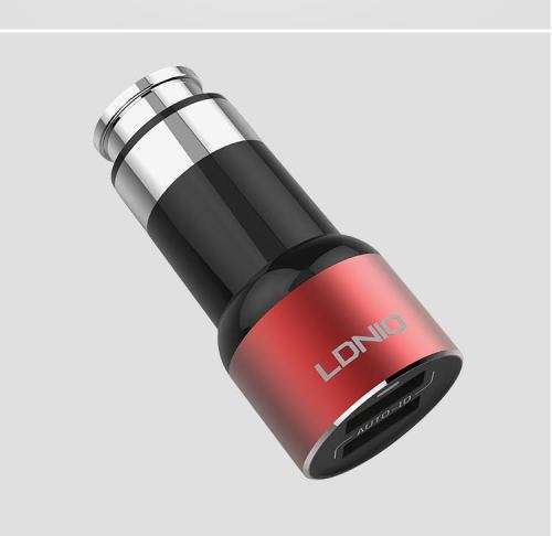 Car Charger 3.6A 2x USB LDNIO C303 silver + micro USB cable For IOS