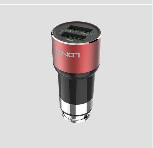 Car Charger 3.6A 2x USB LDNIO C303 silver + micro USB cable For IOS