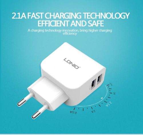 LDNIO 2.1A ANDROID/IOS TRAVEL CHARGER