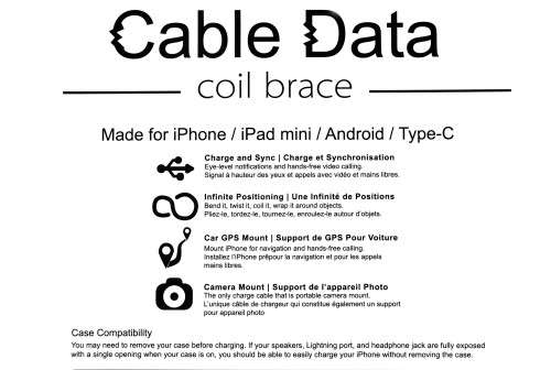 Cable Data Coil Brace For  iPhone ONLY