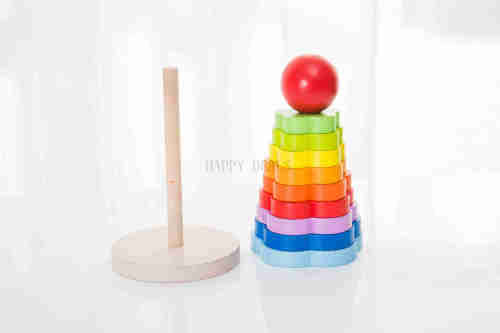 One set of plum tower rainbow geometry column set rainbow shape game