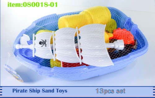 Pirate Ship Beach Sand Box Boat  Bucket Toy Mold Set