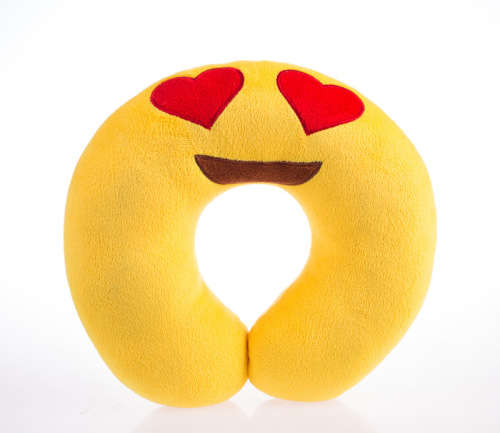 U-Shape yellow brown soft neck head rest Emoji Pillow, Cartoon Emoticon Cushion