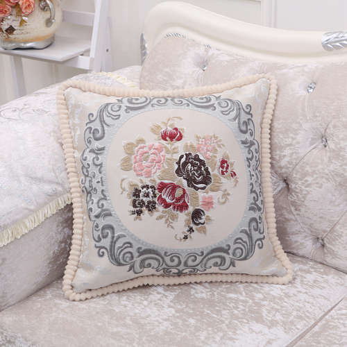 Colourful Silky Feel Flowered Printed Scatter Cushion