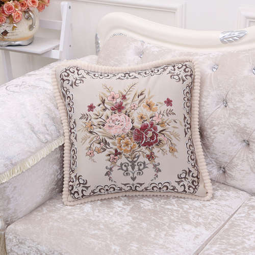 Colourful Silky Feel Flowered Printed Scatter Cushion