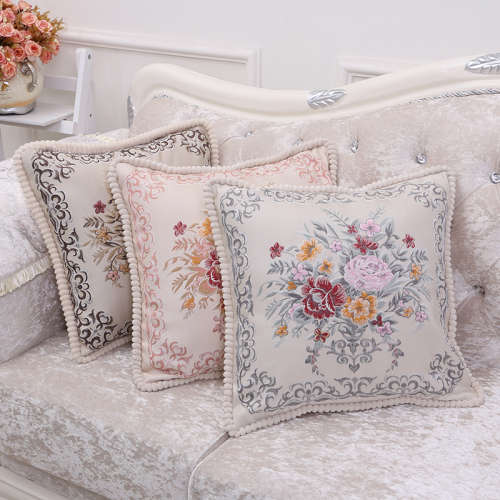 Colourful Silky Feel Flowered Printed Scatter Cushion