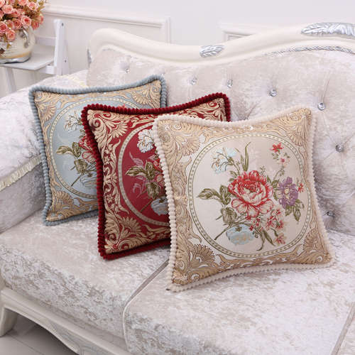 Colourful Silky Feel Flowered Printed Scatter Cushion