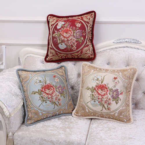 Colourful Silky Feel Flowered Printed Scatter Cushion