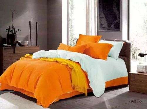 4 Piece Plain Duvet Cover Set Double Bed