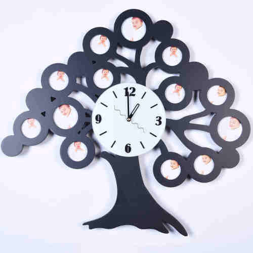 Photo Frame Wall Clock Set Sentiment Home Decor Family Time Picture Frames