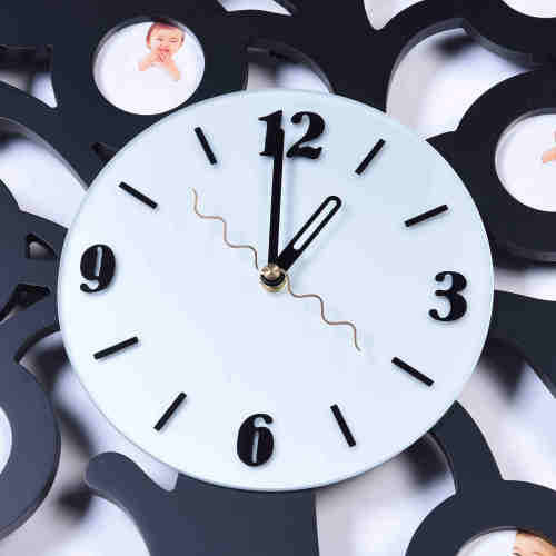 Photo Frame Wall Clock Set Sentiment Home Decor Family Time Picture Frames