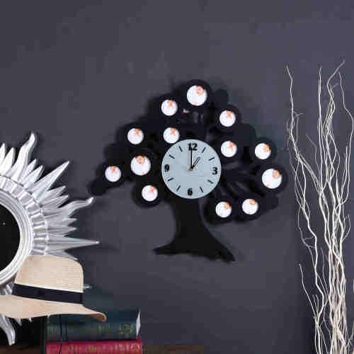 Photo Frame Wall Clock Set Sentiment Home Decor Family Time Picture Frames