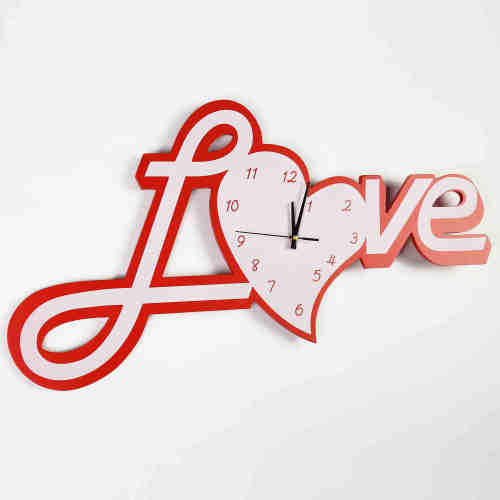 Red and White Love Wooden Wall Clock!!!!!
