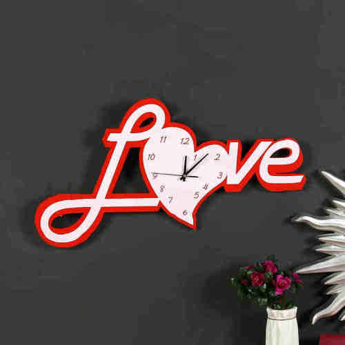 Red and White Love Wooden Wall Clock!!!!!