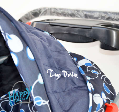 MISMOL TOP DRIVE BLUE AND WHITE PRAM WITH REVERSIBLE HANDLE