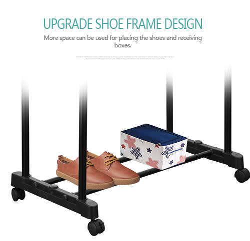 Double Pole Telescoping Clothes Rack 30Kg
