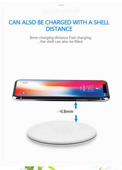 Round Qi Wireless Charger For Iphone X 8 Plus Fast Charging Pad For Samsung S8/Plus High Quality