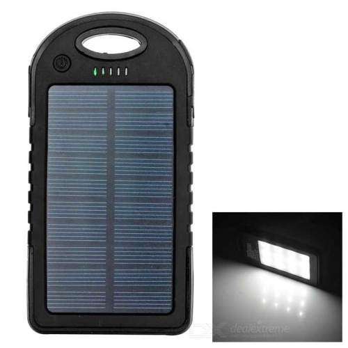 Waterproof Solar Charger 16800mAh with 12 LED lights (Black Only)