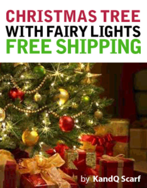 Christmas Tree With Fairy Lights & Baubles. Free Shipping