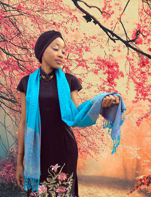 Comfortable arrive for season!!! " K & Q " Seaweed design 100% pashmina scarf