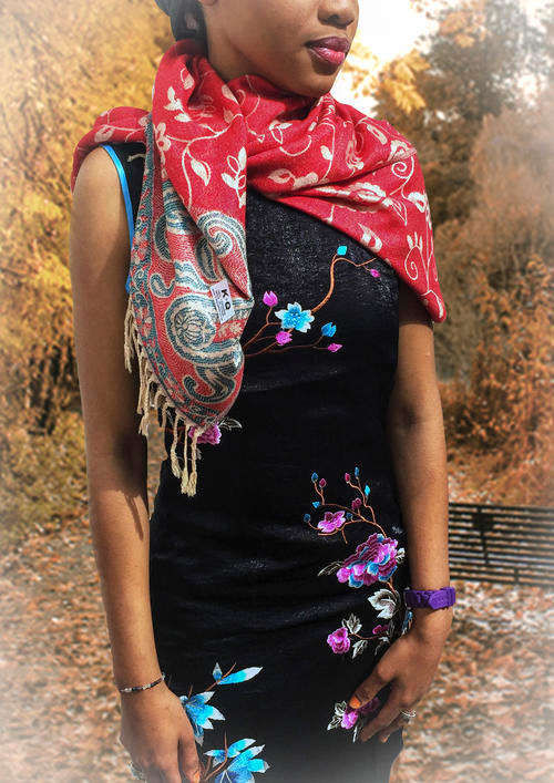 Comfortable arrive for season!! " K & Q " Wuthering design 100% pashmina scarf