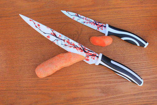 Ceramic Stainless Steel Knives flowery set