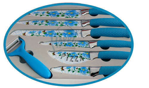Professional Knife!!! colorful 7 piece knives set -- 4 color choice