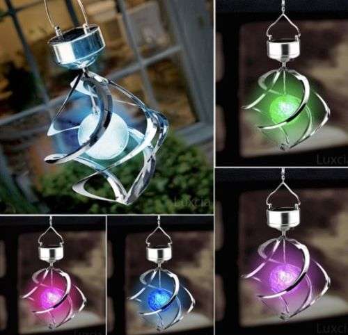 New Solar Galaxy Wind Spinner Light Garden Decoration Colour Changing