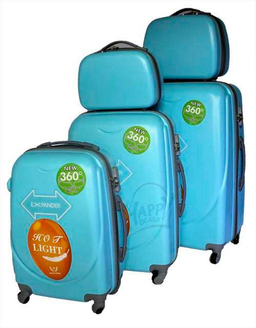 5 piece Luggage ABS Set 360 DEGREES with 4 rotative wheels