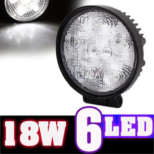 18W 6LED Round Work Light FLOOD Beam Lamp Offroad Car Truck SUV Jeep 4x4WD SN