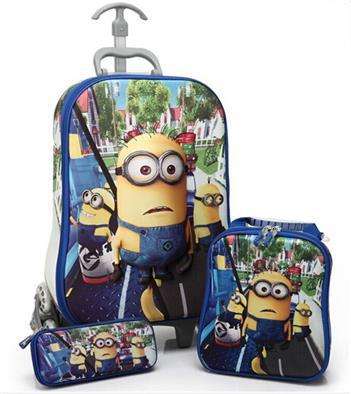 3D CHARACTER TROLLEY TRAVELLING BAG PACK 1 TROLLEY BAG, 1 PENCIL CASE AND LUNCH BOX BAG