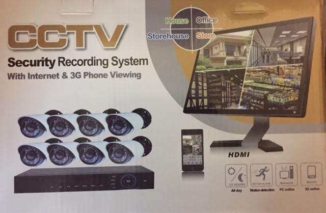 8 CHANNEL SURVEILLANCE KIT CCTV SYSTEM with Internet & 3G Phone Viewing