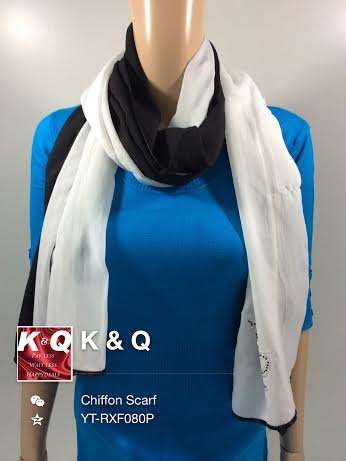 " K & Q " Chiffon Two Tone Scarf--6 Colors Choose