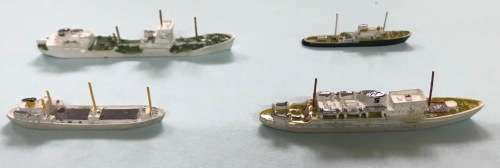 Hansa metal ship models 1 in 1250 4 merchant vessels detailed below