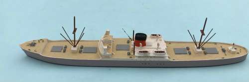 Maker unknown `Rochester Castle` late 1930s 1940s resin model ship 1:1250 scale