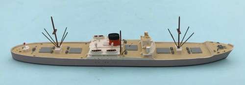 Maker unknown `Rochester Castle` late 1930s 1940s resin model ship 1:1250 scale