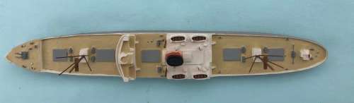 Maker unknown `Rochester Castle` late 1930s 1940s resin model ship 1:1250 scale