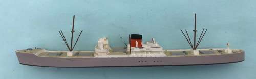 Maker unknown `Rochester Castle` late 1930s 1940s resin model ship 1:1250 scale
