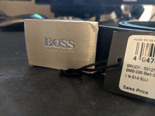 Hugo Boss Black Leather Small Brody Men's belt