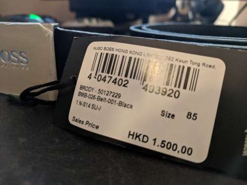 Hugo Boss Black Leather Small Brody Men's belt